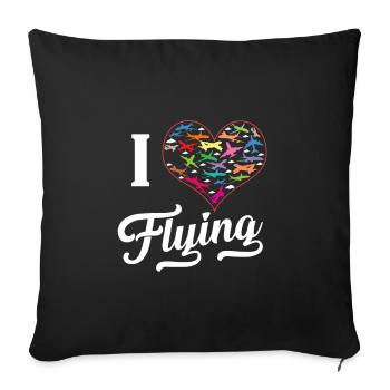 Pilote d’avion - Housse de coussin décorative 45 x 45 cm - noir - Devant