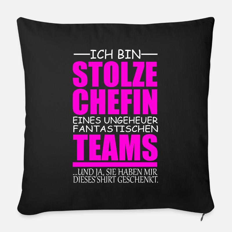 lustiges Chefin Geschenk stolze Chefin Idee - Sofakissenbezug 45 x 45 cm - Schwarz