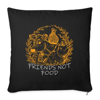 Vegetarisch Vegan Geschenk - Sofakissenbezug 45 x 45 cm - Schwarz - Vorne