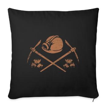 Miner mining - Sofa pillowcase 17,3'' x 17,3'' (45 x 45 cm) - black - Front