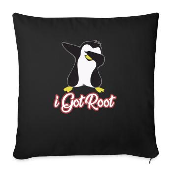 Geek Linux Ich bin root - Sofakissenbezug 45 x 45 cm - Schwarz - Vorne