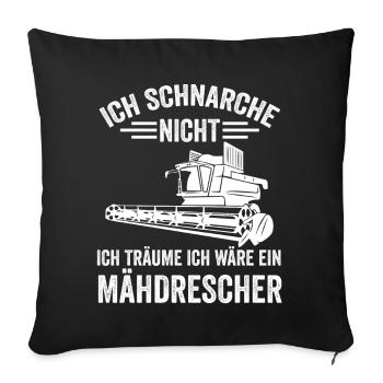 Mähdrescher Acker Landwirt Bauer Traktor Agrar - Sofakissenbezug 45 x 45 cm - Schwarz - Vorne