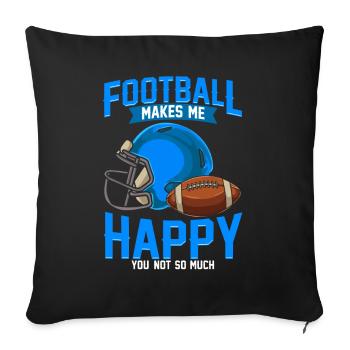 American football - Sofa pillowcase 17,3'' x 17,3'' (45 x 45 cm) - black - Front