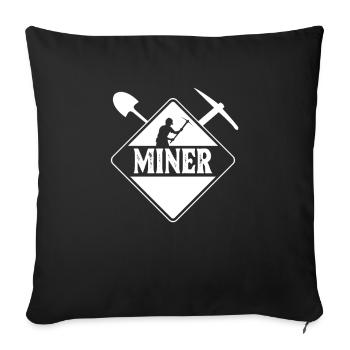 Miner mining miner underground mine - Sofa pillowcase 17,3'' x 17,3'' (45 x 45 cm) - black - Front