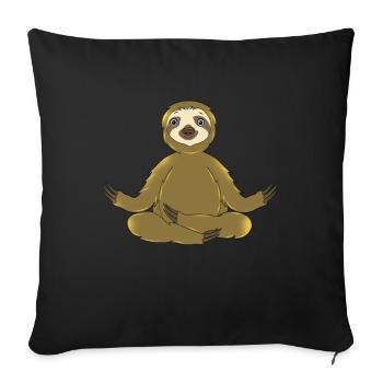 Méditation de yoga paresseux Cadeau Namaste - Housse de coussin décorative 45 x 45 cm - noir - Devant