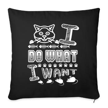 Birman cat Birman cat I Do What I Want - Sofa pillowcase 17,3'' x 17,3'' (45 x 45 cm) - black - Front