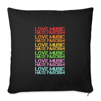 Contre le racisme contre le cadeau anti-racisme des nazis - Housse de coussin décorative 45 x 45 cm - noir - Devant