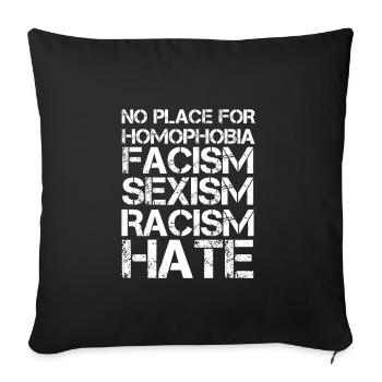 Contre le racisme Nazis contre le racisme Anti racisme - Housse de coussin décorative 45 x 45 cm - noir - Devant