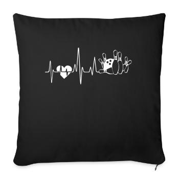 Bowling Bowling Heartbeat - Sofa pillowcase 17,3'' x 17,3'' (45 x 45 cm) - black - Front