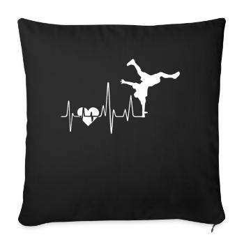 Breakdance Breakdance Heartbeat - Housse de coussin décorative 45 x 45 cm - noir - Devant