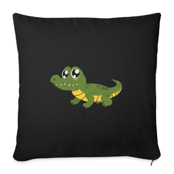 crocodile - Sofa pillowcase 17,3'' x 17,3'' (45 x 45 cm) - black - Front