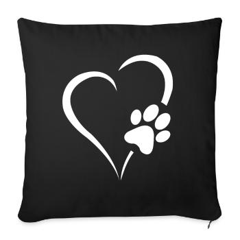 Cœur de chien pour tous ceux qui aiment les animaux comme moi. - Housse de coussin décorative 45 x 45 cm - noir - Devant