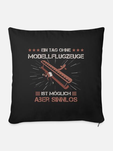 Modellfliegen Modellflugzeug Modellbauer Geschenk - Sofakissenbezug 45 x 45 cm - Schwarz
