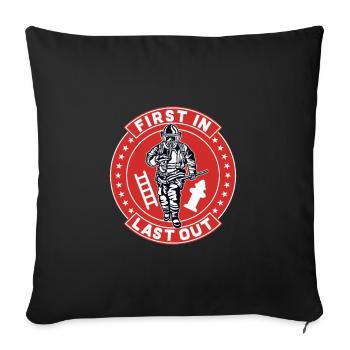 Firefighter Firefighter Gift - Sofa pillowcase 17,3'' x 17,3'' (45 x 45 cm) - black - Front