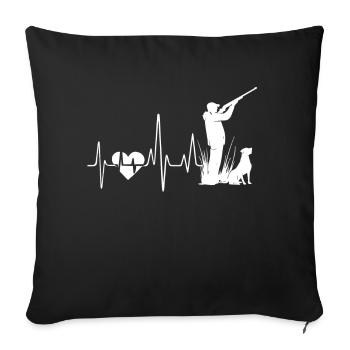 Chasse au canard Chasse au canard Battement de cœur - Housse de coussin décorative 45 x 45 cm - noir - Devant