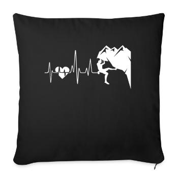 Battement de coeur d'escalade - Housse de coussin décorative 45 x 45 cm - noir - Devant
