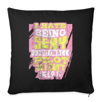 Sexy pilot - Sofa pillowcase 17,3'' x 17,3'' (45 x 45 cm) - black - Front