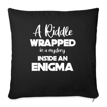 Une énigme enveloppée de mystère - Housse de coussin décorative 45 x 45 cm - noir - Devant