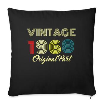 Vintage 1968 Original partie hommes femmes 52 anniversaire - Housse de coussin décorative 45 x 45 cm - noir - Devant