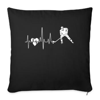 Hockey sur glace Hockey sur glace Heartbeat - Housse de coussin décorative 45 x 45 cm - noir - Devant