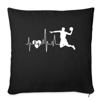 Handball Handball Heartbeat - Housse de coussin décorative 45 x 45 cm - noir - Devant