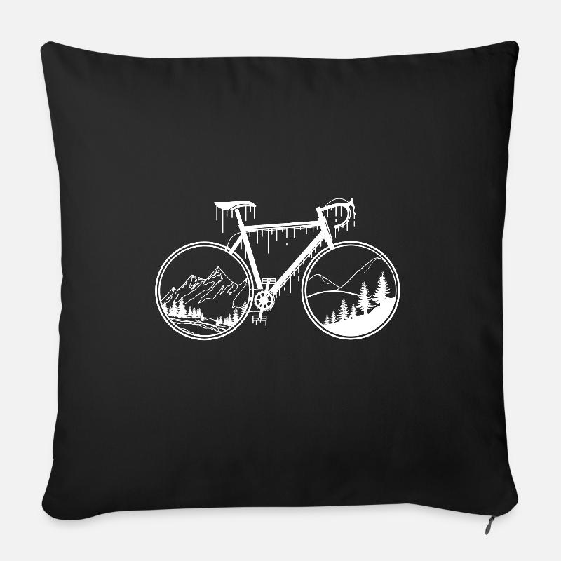 Vélo gravel - Housse de coussin décorative 45 x 45 cm - noir