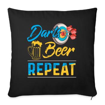 Darts Dart Dartboard Bullseye Dart Arrow Gift - Sofa pillowcase 17,3'' x 17,3'' (45 x 45 cm) - black - Front