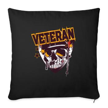 Veteran of the Army - Sofa pillowcase 17,3'' x 17,3'' (45 x 45 cm) - black - Front