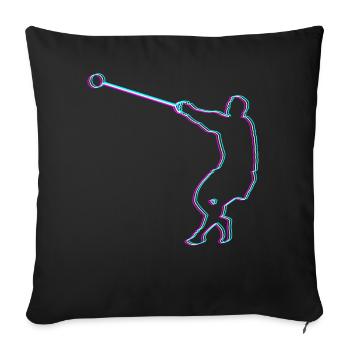 Lancer marteau Lance-marteau Cadeau d’athlétisme - Housse de coussin décorative 45 x 45 cm - noir - Devant