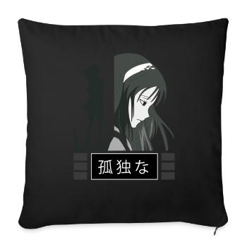 Anime, Anime creepy, Anime weeaboo - Sofakissenbezug 45 x 45 cm - Schwarz - Vorne
