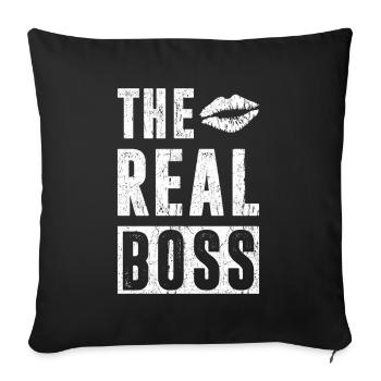 The Real Boss couple partner look for you - Sofa pillowcase 17,3'' x 17,3'' (45 x 45 cm) - black - Front