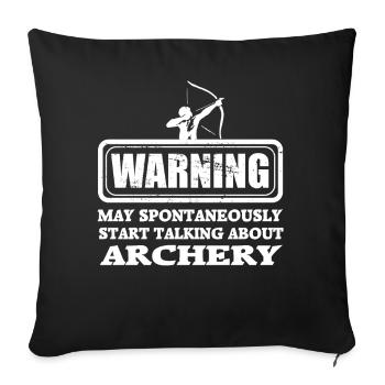 Tir à l'arc flèche flèche flèche - Housse de coussin décorative 45 x 45 cm - noir - Devant
