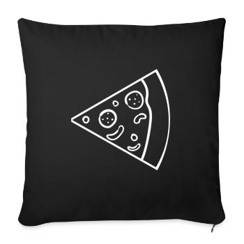 Partnerlook Couple Partner Couple Couple Pizza - Sofa pillowcase 17,3'' x 17,3'' (45 x 45 cm) - black - Front