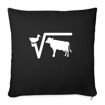 Math teacher duck root cow pun gift - Sofa pillowcase 17,3'' x 17,3'' (45 x 45 cm) - black - Front
