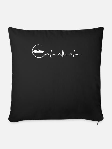 Cabriolet Heartbeat - Sofakissenbezug 45 x 45 cm - Schwarz