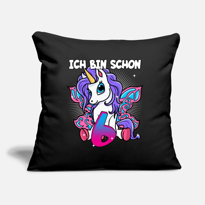 Ich bin schon 6 Einhorn Geburtstag Pferd Geschenk Sofakissenbezug 45 x 45 cm