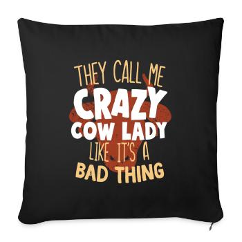 Cow peasant woman - Sofa pillowcase 17,3'' x 17,3'' (45 x 45 cm) - black - Front