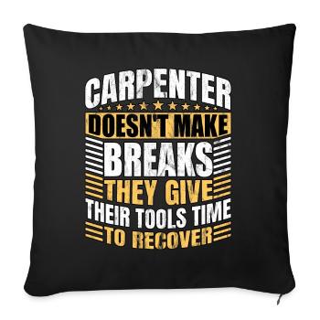 Menuisier Charpentier Menuisier - Housse de coussin décorative 45 x 45 cm - noir - Devant