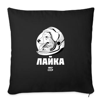 Laika Hund 1957 Space Sputnik Mission Russians - Sofa pillowcase 17,3'' x 17,3'' (45 x 45 cm) - black - Front