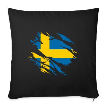 Drapeau suédois - Housse de coussin décorative 45 x 45 cm - noir - Devant