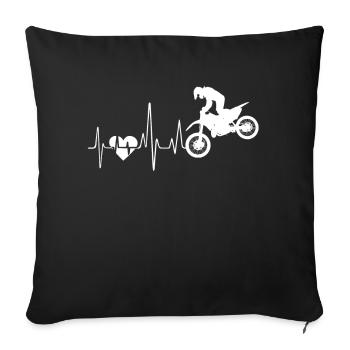 Motocross Motocross Heartbeat - Sofa pillowcase 17,3'' x 17,3'' (45 x 45 cm) - black - Front