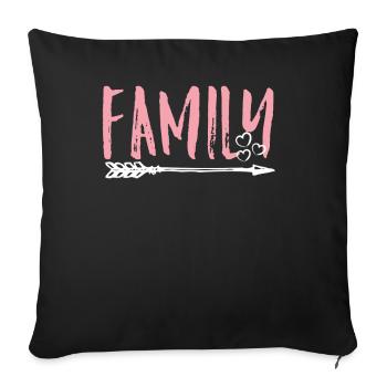 family - Sofa pillowcase 17,3'' x 17,3'' (45 x 45 cm) - black - Front