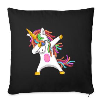 Unicorn dab dabbing funny crazy gift - Sofa pillowcase 17,3'' x 17,3'' (45 x 45 cm) - black - Front