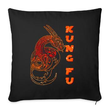 Kung Fu dragon china martial arts martial arts - Sofa pillowcase 17,3'' x 17,3'' (45 x 45 cm) - black - Front