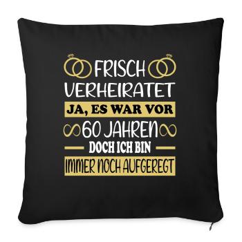 60 Jahre Diamanthochzeit Diamantene Hochzeit - Sofakissenbezug 45 x 45 cm - Schwarz - Vorne