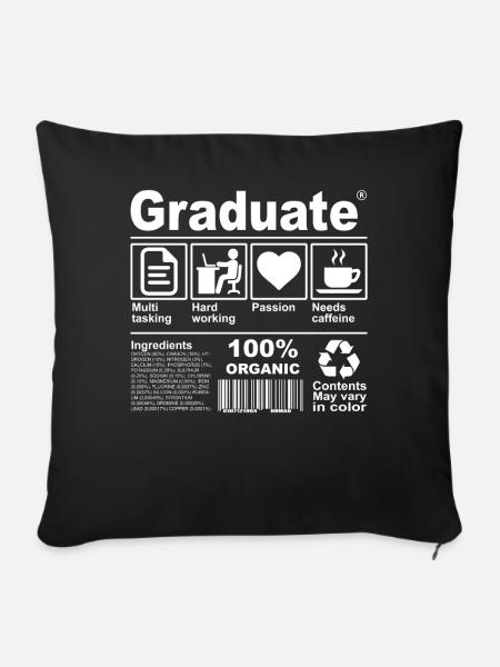 Graduate - Sofakissenbezug 45 x 45 cm - Schwarz