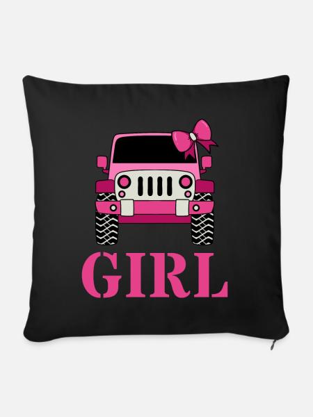 Off Road Girl - Sofakissenbezug 45 x 45 cm - Schwarz