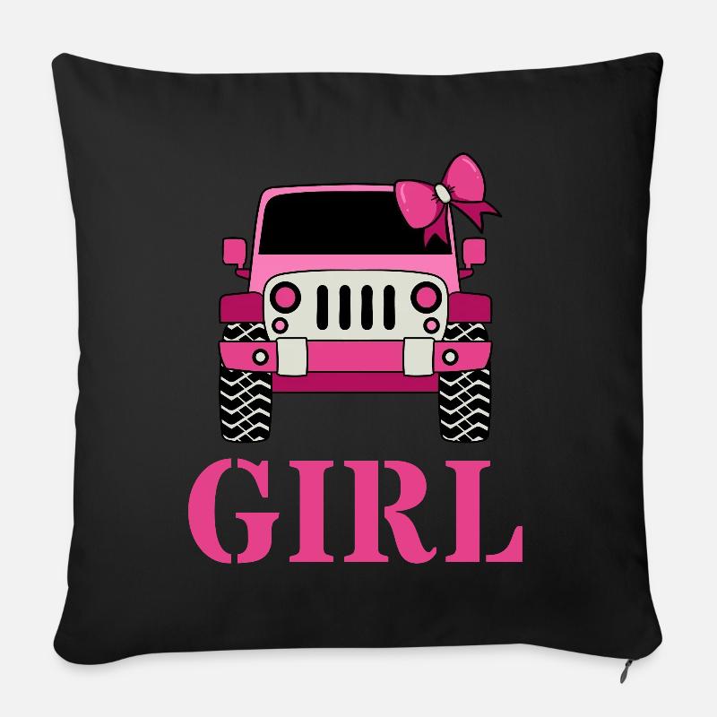 Off Road Girl - Sofakissenbezug 45 x 45 cm - Schwarz