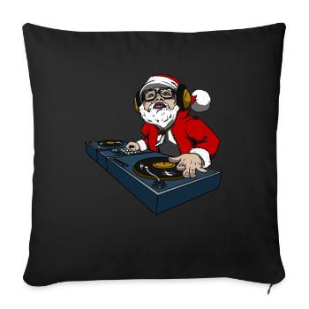 Santa Claus at the DJ desk gift for disc jockey - Sofa pillowcase 17,3'' x 17,3'' (45 x 45 cm) - black - Front
