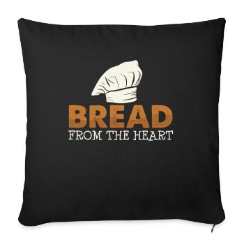 Baking bread - Sofa pillowcase 17,3'' x 17,3'' (45 x 45 cm) - black - Front